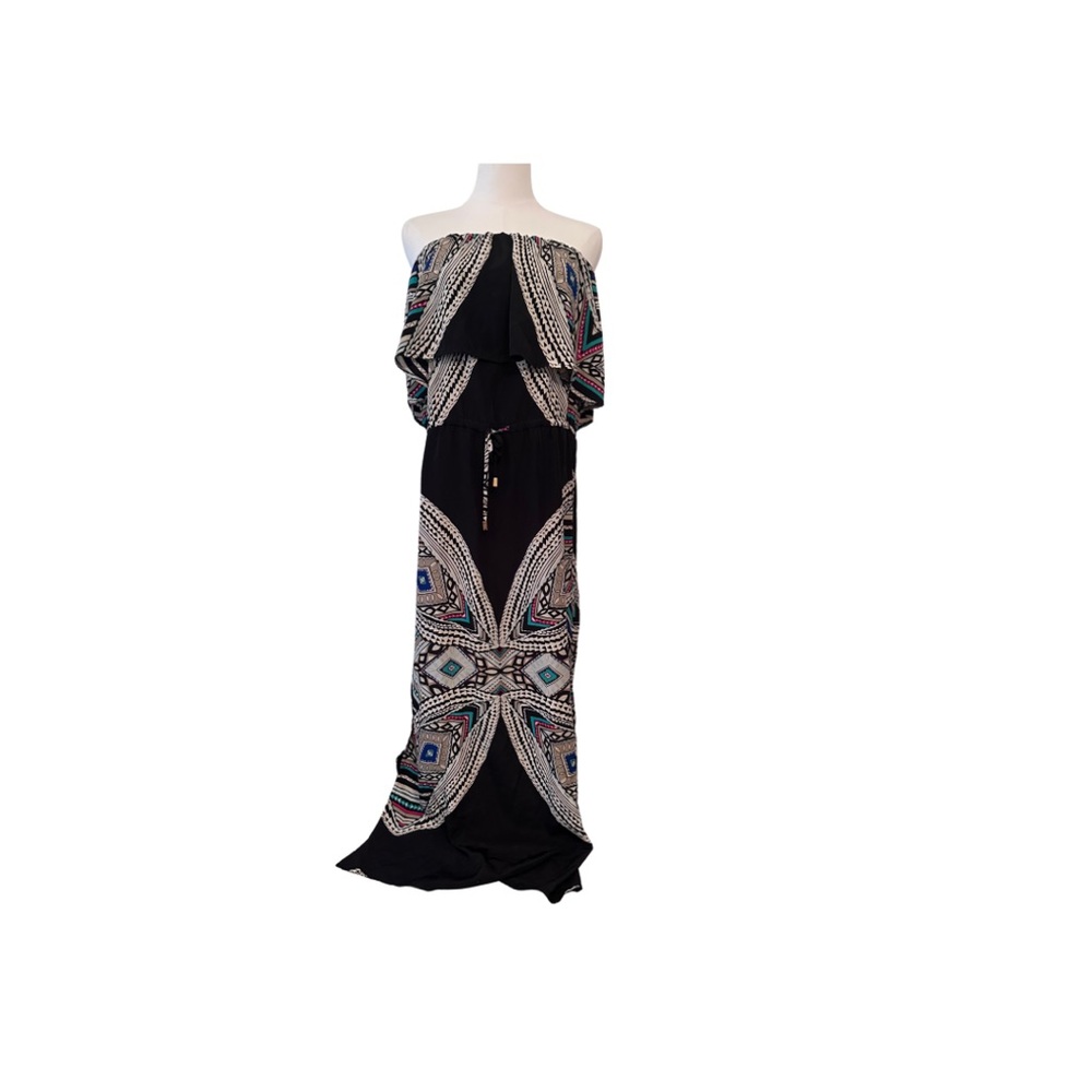 Mossimo Women Black Strapless Maxi Dress